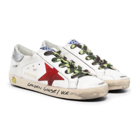 Golden goose kids low top camouflage lace sneakers size 30 - Picture 1 of 8